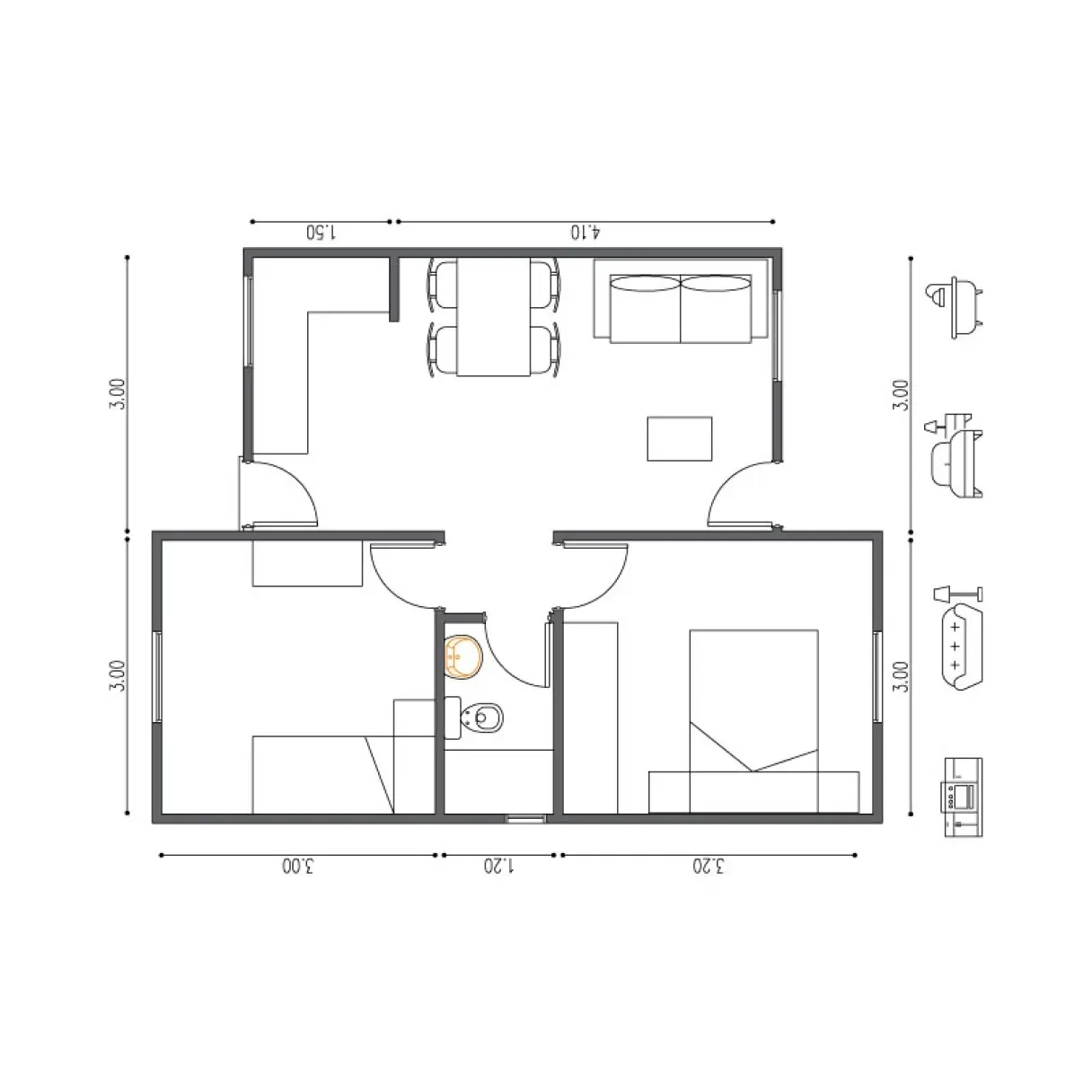 Modelo Mallorca — 40 m² | GS Construcciones