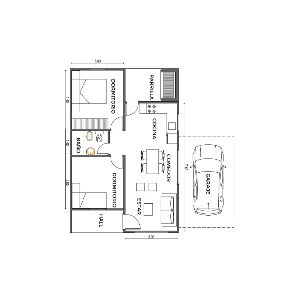 Modelo Verona — 60 m² | GS Construcciones